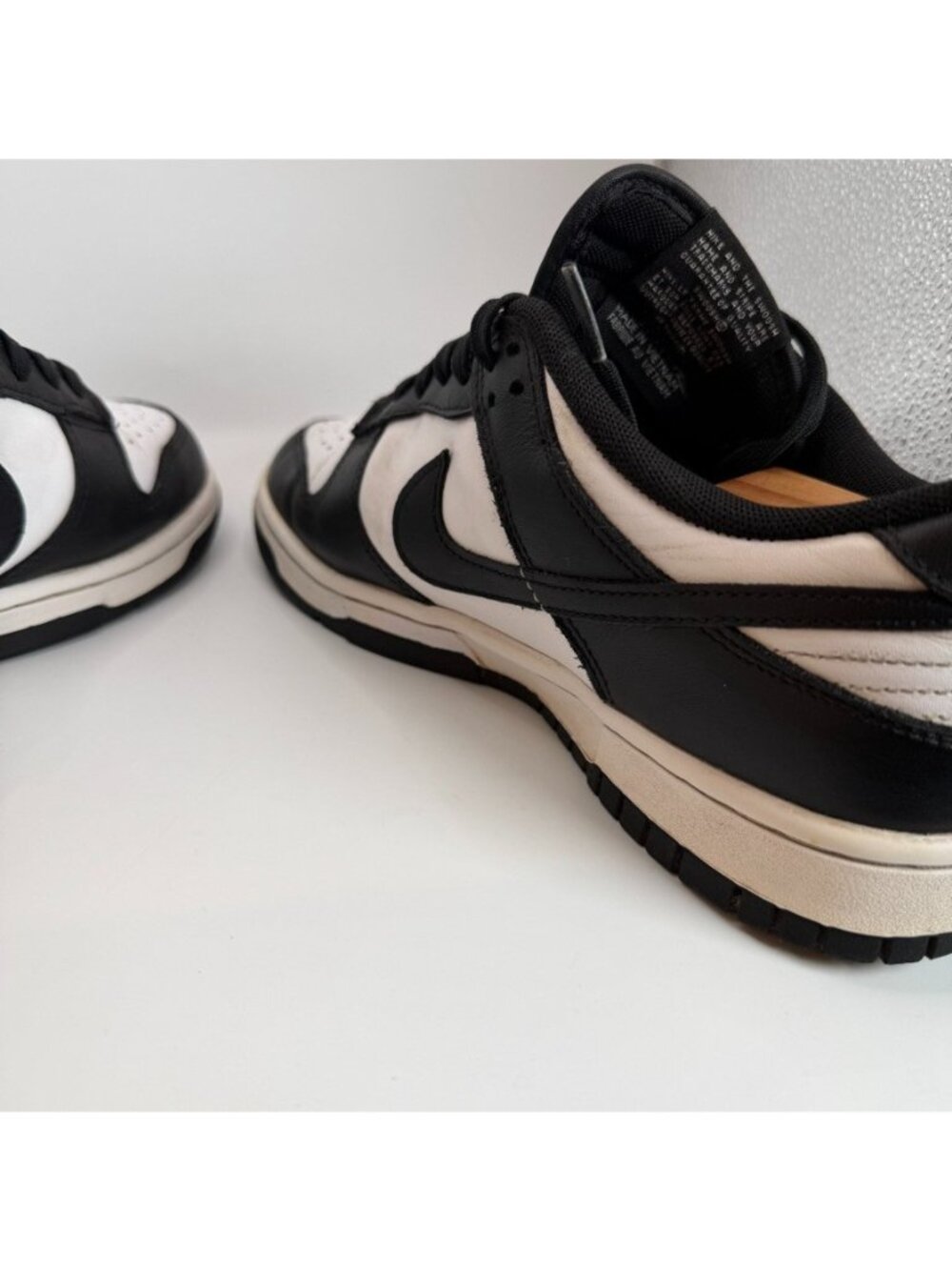 Nike Dunk Low Panda Shoes Mens Size 8 Black White Sneakers Leather DD1391-100 - Picture 7 of 11